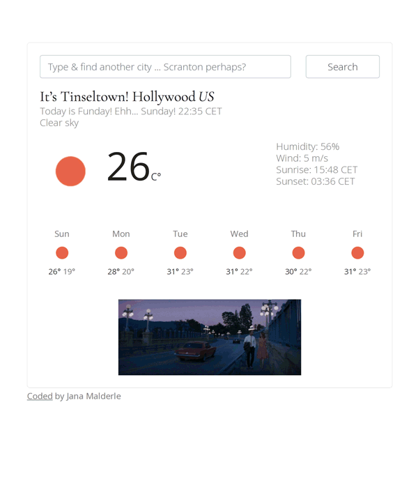 weather app project preview